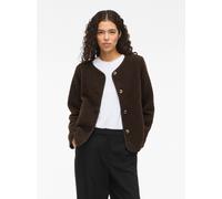 Plüschjacke VILA "VIADA TEDDY JACKET", Damen, Gr. 44, coffee bean, Plüsch, Obermaterial: 100% Polyester, unifarben, regular fit kurz, Rundhals, Jacken, Kunstfaser (90492526-44) coffee bean