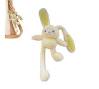 Plüschtier Hase - Kreatives Spiel mit verstellbaren Gliedmaßen, interaktives Design mit langen Beinen, Größe 30 x 10 x 6 cm + Schlüsselanhänger Clip, haltbare Nähte, für Geburtstagsgeschenke