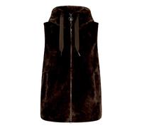 Plüschweste BETTY BARCLAY "Damen mit Kapuze", Damen, Gr. 38, dunkelbraun, Obermaterial: 100% Polyester. Futter: 100% Polyester, A-Linie hüftbedeckend, Westen (24391255-38) dunkelbraun
