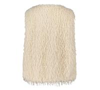 Plüschweste BETTY & CO "Damen mit Fransen", Damen, Gr. 34, beige (cream), Obermaterial: 100% Polyester. Futter: 100% Polyester, figurumspielend hüftbedeckend, V-Ausschnitt, Westen (48921700-34) cream