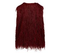 Plüschweste BETTY & CO "Damen mit Fransen", Damen, Gr. 36, rot (deep cherry), Obermaterial: 95% Polyester, 5% Polyester. Futter: 100% Polyester, figurumspielend hüftlang, V-Ausschnitt, Westen (9828855