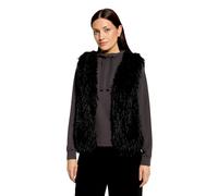 Plüschweste BETTY & CO "Damen mit Fransen", Damen, Gr. 40, schwarz, Obermaterial: 100% Polyester. Futter: 100% Polyester, figurumspielend normal, V-Ausschnitt, Westen (74410117-40) schwarz