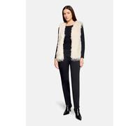 Plüschweste BETTY & CO "Damen mit Fransen", Damen, Gr. 42, beige (cream), Obermaterial: 100% Polyester. Futter: 100% Polyester, figurumspielend hüftbedeckend, V-Ausschnitt, Westen (48921700-42) cream