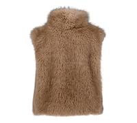 Plüschweste BETTY & CO "Damen mit Stehkragen", Damen, Gr. 40, braun (taupe melange), Obermaterial: 100% Polyester. Futter: 100% Polyester, figurumspielend normal, Westen (13008540-40) taupe melange