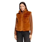 Plüschweste BETTY & CO "Damen mit Stehkragen", Damen, Gr. 44, braun (ginger bread), Obermaterial: 100% Polyester. Futter: 100% Polyester, figurumspielend hüftlang, Westen (43262659-44) ginger bread