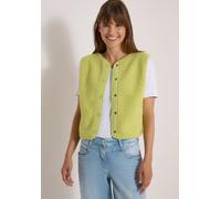 Fellimitatweste CECIL, Damen, Gr. S (38), grün (citrin grün), Stoff;Plüsch, Obermaterial 1: 100% Polyester. Obermaterial 2: 60% Baumwolle, 40% Nylon, unifarben, comfort fit normal, Rundhals, Westen, m