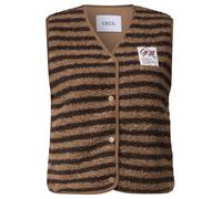 Plüschweste CECIL, Damen, Gr. XL (44), braun (creamy mocha), Obermaterial: 100% Polyester, Westen (99104818-XL) creamy mocha
