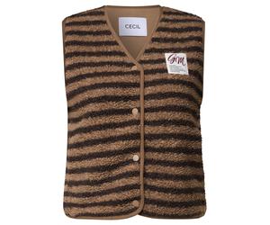 Plüschweste CECIL, Damen, Gr. XXL (46), braun (creamy mocha), Obermaterial: 100% Polyester, Westen (99104818-XXL) creamy mocha