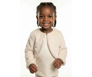 Plüschweste HAPPY GIRLS, Mädchen, Gr. 104, beige (ecru), Plüsch, Obermaterial: 100% Polyester, unifarben, regular fit kurz, Rundhals, Westen (88501107-104) ecru
