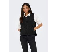 Plüschweste JDY "JDYSIMINA TEDDY WAISTCOAT OTW QIQ NOOS", Damen, Gr. M, schwarz, Plüsch, Obermaterial: 100% Polyester, unifarben, normal, Rundhals, Westen, Kunstfaser (65307525-M) schwarz