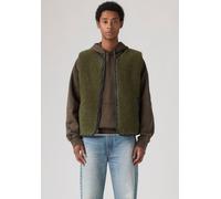 Plüschweste LEVI'S "SEACLIFF SHERPA VEST", Herren, Gr. L, grün (olive night), Plüsch, Obermaterial: 100% Polyester, weit hüftlang, Rundhals, Westen, Bequeme Passform, praktischer Reißverschluss (78188