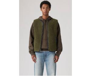 Plüschweste LEVI'S "SEACLIFF SHERPA VEST", Herren, Gr. XXL, grün (olive night), Plüsch, Obermaterial: 100% Polyester, weit hüftlang, Rundhals, Westen, Bequeme Passform, praktischer Reißverschluss (781