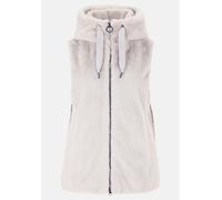 Plüschweste mit Kapuze Hellgrau Damen