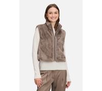 Plüschweste BETTY BARCLAY "Damen Plüschweste mit Reißverschluss", Damen, Gr. 44, braun, Obermaterial: 100% Polyester. Besatz: 95% Polyester, 5% Elasthan. Futter: 55% Viskose, 45% Polyester., gerade hü