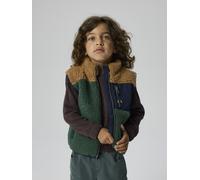 Plüschweste NAME IT "NMMMACEY TEDDY VEST BLOCK", Jungen, Gr. 128, grün (jungle grün), Plüsch, Obermaterial: 100% Polyester, normal, Westen, Kunstfaser (17609335-128) jungle grün
