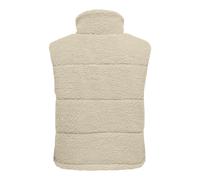 Plüschweste ONLY CARMAKOMA "CARSANDRA TEDDY WAISTCOAT OTW NOOS", Damen, Gr. S, pumice stone, Plüsch, Obermaterial: 100% Polyester, unifarben, normal, Rundhals, Westen, Kunstfaser (68222860-S) pumice s