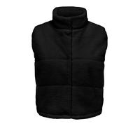Plüschweste ONLY CARMAKOMA "CARSANDRA TEDDY WAISTCOAT OTW NOOS", Damen, Gr. S, schwarz, Plüsch, Obermaterial: 100% Polyester, unifarben, normal, Rundhals, Westen, Kunstfaser (27377707-S) schwarz