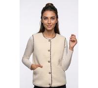 Plüschweste ONLY "ONLBABY LIFE TEDDY VEST PNT CS", Damen, Gr. S, beige (birch detail:leo binding), Plüsch, Obermaterial: 100% Polyester, gemustert, bequem hüftlang, Rundhals, Westen, Kunstfaser (68912