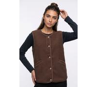 Plüschweste ONLY "ONLBABY LIFE TEDDY VEST PNT CS", Damen, Gr. S, braun (chocolate martini), Plüsch, Obermaterial: 100% Polyester, unifarben, bequem hüftlang, Rundhals, Westen, Kunstfaser (22426252-S)