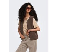Plüschweste ONLY "ONLBABY TEDDY ZIP VEST PNT", Damen, Gr. L, braun (chocolate martini), Plüsch, Obermaterial: 100% Polyester, unifarben, normal, Rundhals, Westen, Kunstfaser (37168413-L) chocolate mar