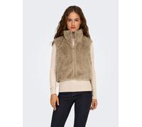 Plüschweste ONLY "ONLDANA FAUX FUR REV.WAISTCOAT OTW CC", Damen, Gr. XL, silbermink, Plüsch, Obermaterial: 100% Polyester, unifarben, normal, Westen, Kunstfaser (15603436-XL) silbermink