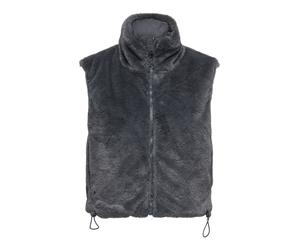 Plüschweste ONLY "ONLDANA FAUX FUR REV.WAISTCOAT OTW CC", Damen, Gr. XS, grau (schwarzened pearl), Plüsch, Obermaterial: 100% Polyester, unifarben, normal, Westen, Kunstfaser (74557740-XS) schwarzened