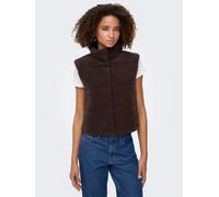 Plüschweste ONLY "ONLSANDRA TEDDY WAISTCOAT LIFE OTW NOOS", Damen, Gr. M, braun (seal braun), Plüsch, Obermaterial: 100% Polyester, unifarben, regular fit hüftlang, Westen, Kunstfaser (90584269-M) sea