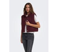 Plüschweste ONLY "ONLSANDRA TEDDY WAISTCOAT LIFE OTW NOOS", Damen, Gr. S, rot (port royale), Plüsch, Obermaterial: 100% Polyester, unifarben, regular fit hüftlang, Westen, Kunstfaser (49430341-S) port