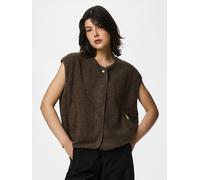 Plüschweste PIECES "PCKATTY TEDDY VEST NOOS BC", Damen, Gr. XL, morel, Plüsch, Obermaterial: 100% Polyester, unifarben, normal, V-Ausschnitt, Westen, Kunstfaser (92721646-XL) morel
