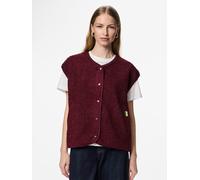 Plüschweste PIECES "PCKATTY TEDDY VEST NOOS BC", Damen, Gr. XXL, tawny port, Plüsch, Obermaterial: 100% Polyester, unifarben, normal, V-Ausschnitt, Westen, Kunstfaser (91665848-XXL) tawny port