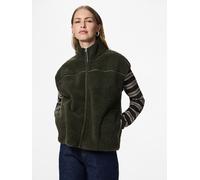Plüschweste PIECES "PCSADIA TEDDY VEST NOOS BC", Damen, Gr. M, grün (forest night), Plüsch, Obermaterial: 100% Polyester, unifarben, regular fit normal, Westen, Kunstfaser (19403140-M) forest night