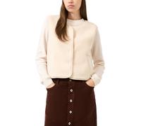 Plüschweste QS, Damen, Gr. XL, beige (ecru), Plüsch, Obermaterial: 100% Polyester, unifarben, hüftlang, V-Ausschnitt, Westen, Druckknöpfe, abgerundeter V-Ausschnitt (30940647-XL) ecru