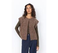 Plüschweste SOYACONCEPT "SC-HIRA 1", Damen, Gr. L, chocolate plum melange, Web, Obermaterial: 100% Polyester, meliert, normal, Rundhals, Westen, Kunstfaser (48782322-L) chocolate plum melange