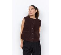 Plüschweste SOYACONCEPT "SC-SHAIMA 10", Damen, Gr. M, braun (chocolate plum), Plüsch, Obermaterial: 100% Polyester, unifarben, normal, Rundhals, Westen, Kunstfaser (85056628-M) chocolate plum