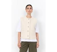 Plüschweste SOYACONCEPT "SC-SHAIMA 10", Damen, Gr. XXL, weiß (cream), Plüsch, Obermaterial: 100% Polyester, unifarben, normal, Rundhals, Westen, Kunstfaser (16982054-XXL) cream