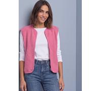 Plüschweste STREET ONE, Damen, Gr. 40, warm blush, Plüsch, Obermaterial: 100% Polyester. Futter: 100% Polyester, hüftlang, V-Ausschnitt, Westen (41203666-40) warm blush