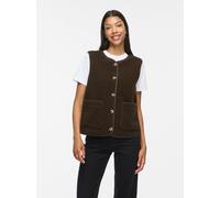 Plüschweste VILA "VIADA TEDDY WAISTCOAT - NOOS", Damen, Gr. 36, braun (coffee bean), Plüsch, Obermaterial: 100% Polyester, unifarben, normal, Rundhals, Westen, Plüsch, Kunstfaser, regular fit (6722085