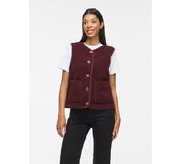 Plüschweste VILA "VIADA TEDDY WAISTCOAT - NOOS", Damen, Gr. 38, rot (port royale), Plüsch, Obermaterial: 100% Polyester, unifarben, normal, Rundhals, Westen, Plüsch, Kunstfaser, regular fit (45809163-