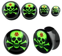 Plug ADELIA´S "Piercing - Plug Acryl Totenkopf Opal", schwarz, Piercings, Damen, Totenkopf mit Opal, 12 mm Länge, Acryl (54105835-0) schwarz