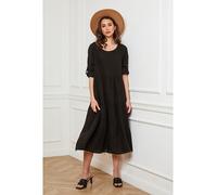 Plume Leinen-Kleid "Depay" in Schwarz - Größe XXL | Damen Kleider