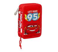 PLUMIER DOBLE PQÑO 28 PCS CARS "LETS RACE"