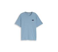 Tom Tailor - Plus Size - T-Shirt aus Baumwolle mit Logo-Badge mountain spring blue - Gr. - 4XL
