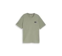 Tom Tailor - Plus Size - T-Shirt aus Baumwolle mit Logo-Badge greyish shadow olive - Gr. - 5XL