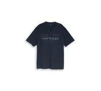 Tom Tailor - Plus Size - Henley T-Shirt im Used-Look sky captain blue - Gr. - 4XL