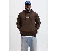 Plus Size Gedruckt Kapuzenpullover EU3XL US1XL Braun