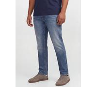 Comfort-fit-Jeans "JJIMIKE JJORIGINAL ST PLS", Herren, Gr. 42, Länge 36, blau (blau denim), Denim/Jeans, Obermaterial: 99% Baumwolle, 1% Elasthan, JACK & JONES PLUSSIZE, Abriebeffekte, comfort fit lan