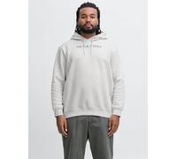 Kapuzensweatshirt "JORBILLYBURG SWEAT HOOD FST PLS", Herren, Gr. 3XL, weiß (hellweiß detail:melange), angeraute Sweatware, Obermaterial: 60% Baumwolle, 40% Polyester, JACK & JONES PLUSSIZE, meliert, r