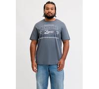 T-Shirt "JJELOGO TEE SS O-NECK 2 COL AW26 SN PLS", Herren, Gr. 3XL, turbulence, Jersey, Obermaterial: 100% Baumwolle, JACK & JONES PLUSSIZE, normal, Rundhals, Shirts T-Shirt, aus reiner Baumwolle, mit