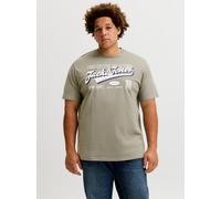 T-Shirt "JJELOGO TEE SS O-NECK 2 COL AW26 SN PLS", Herren, Gr. 6XL, vetiver, Jersey, Obermaterial: 100% Baumwolle, JACK & JONES PLUSSIZE, normal, Rundhals, Shirts T-Shirt, aus reiner Baumwolle, mit ge