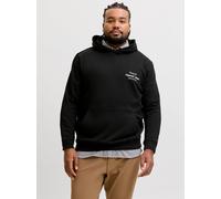 Plus Size Rückenprint Kapuzenpullover EU6XL US4XL Schwarz